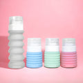 Adjustable size silicone travel bottle set